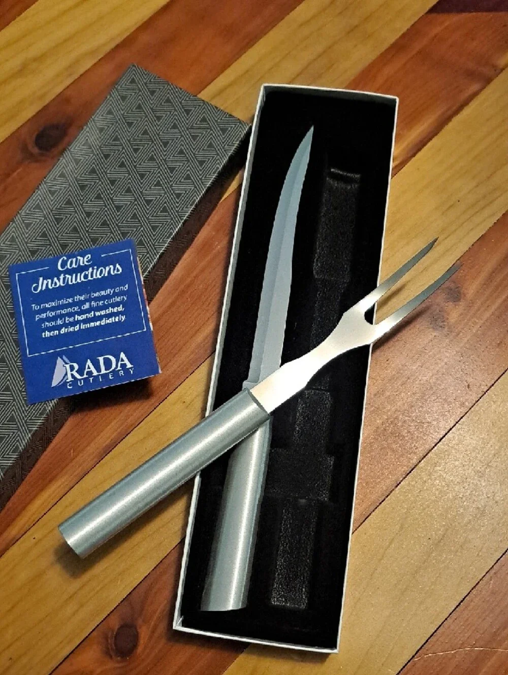 RADA Silver Carving Knife and Fork Set